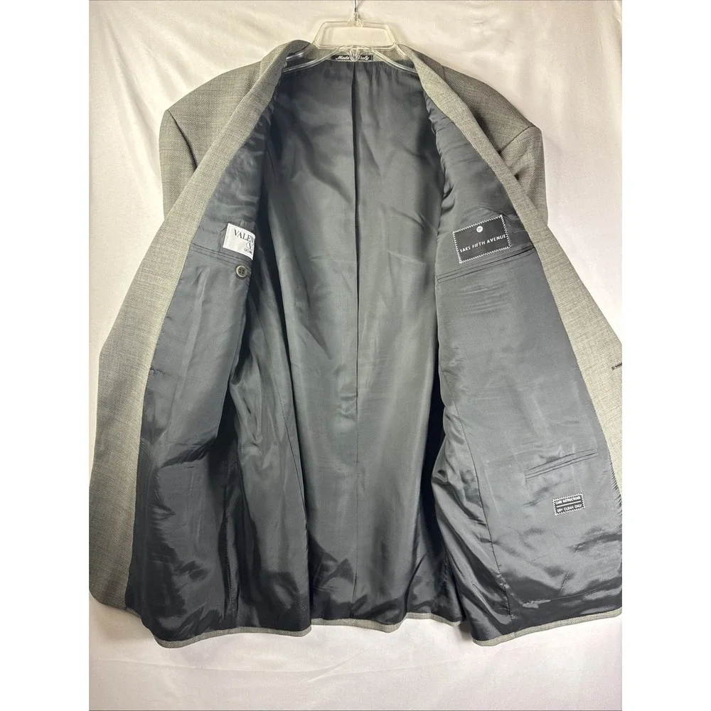 Valentino Uomo Blazer 46R Gray Virgin Wool‎ Made in Italy Saks 5th